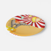 サーカスエレファントオンボールカーニバルベビーシャワーパーティー ペーパープレート (アングル)