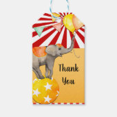 サーカスエレファントオンボール&ライオンカーニバルパーティー ギフトタグ (正面)