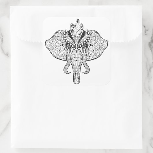 サーカスエレファントドードル スクエアシール (バッグ)