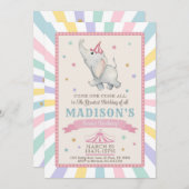 サーカスエレファントバースデーパーティーの招待 招待状 (正面/裏面)