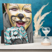 サーカスエレファントバースデーパーティーディスプレイのパーソナライズ フォトプラーク (側面)