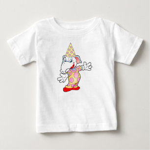 サーカスエレファントピエロマンガ動物アート ベビーTシャツ