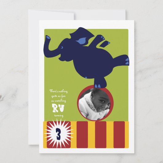 サーカスエレファント招待状 招待状 (正面)