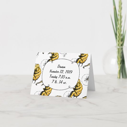 サーカスエレファント男の赤ちゃん誕生統計 案内状 (正面)