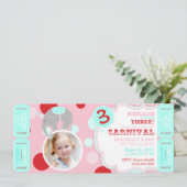 サーカスエレファント誕生日招待状ピンク 招待状 (スタンド正面)