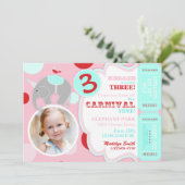 サーカスエレファント誕生日招待状 招待状 (スタンド正面)