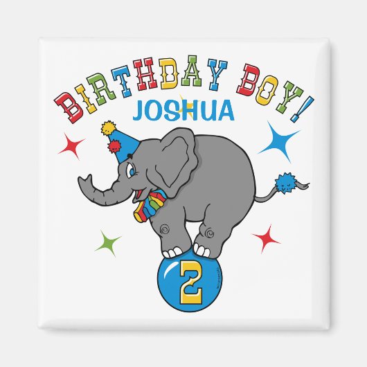 サーカスエレファント2回目の誕生日 マグネット (正面)