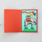 サーカスエレファント&モンキー(誕生日カード) カード (内部)