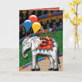 サーカスエレファント&モンキー(誕生日カード) カード (黄色い花)