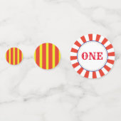 サーカスカラフルキュート1歳の誕生日パーティーテーマ コンフェッティ (裏面)