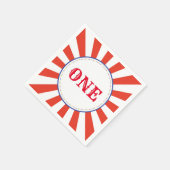 サーカスカラフルキュート1歳の誕生日パーティーテーマ スタンダードカクテルナプキン (角)