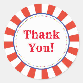 サーカスカラフルキュート1歳の誕生日パーティーテーマ ラウンドシール