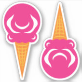サーカスカラフルピンクアイスクリームコーン シール (正面)