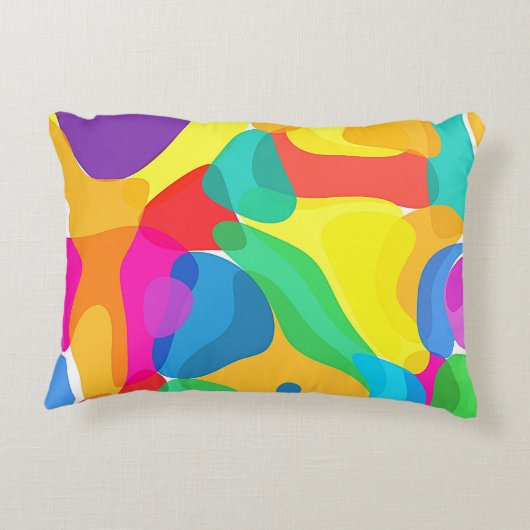 サーカスカラーズカオス抽象芸術アートパターン アクセントクッション (裏面)