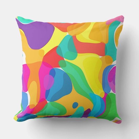 サーカスカラーズカオス抽象芸術アートパターン クッション (正面)