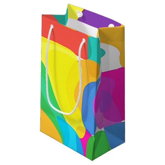 サーカスカラーズカオス抽象芸術アートパターン スモールペーパーバッグ (正面アングル)