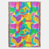 サーカスカラーズカオス抽象芸術アートパターン スローブランケット (正面縦)