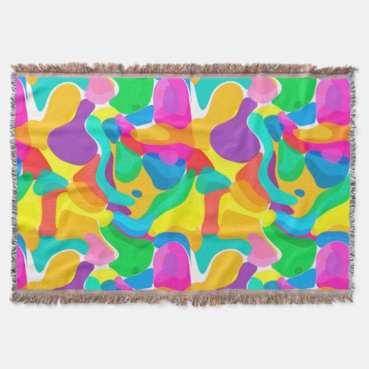 サーカスカラーズカオス抽象芸術アートパターン スローブランケット (正面)