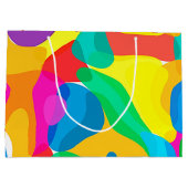 サーカスカラーズカオス抽象芸術アートパターン ラージペーパーバッグ (裏面)