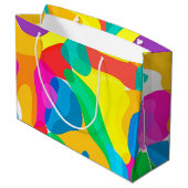 サーカスカラーズカオス抽象芸術アートパターン ラージペーパーバッグ (裏面アングル)