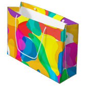 サーカスカラーズカオス抽象芸術アートパターン ラージペーパーバッグ (正面アングル)