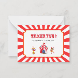 サーカスカーニバルの水の色の赤ちゃん感謝していシャワーあなた ノートカード