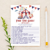 サーカスカーニバルを見つけるゲストベビーシャワーゲーム 便箋