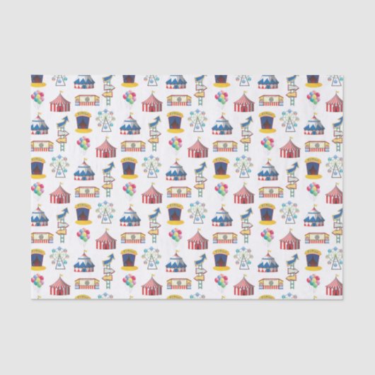 サーカスカーニバルアイコンのパターン 薄葉紙 (正面)