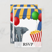 サーカスカーニバルカスタム誕生日 出欠カード (正面/裏面)