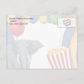 サーカスカーニバルカスタム誕生日 案内ポストカード (裏面)