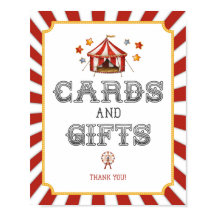 サーカスカーニバルカードとギフトパーティー標識