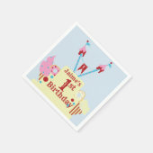 サーカスカーニバルケーキ1st誕生日任意の年齢 スタンダードカクテルナプキン (角)