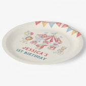 サーカスカーニバルショーバースデーパーティー ペーパープレート (アングル)