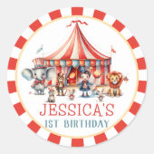 サーカスカーニバルショー&アニマルバースデーパーティー ラウンドシール (正面)