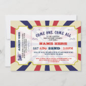 サーカスカーニバルジェンダーリビールベビーシャワー招待状 招待状 (正面)