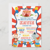 サーカスカーニバルゾウ誕生日招待状 招待状 (正面)