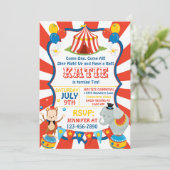 サーカスカーニバルゾウ誕生日招待状 招待状 (スタンド正面)