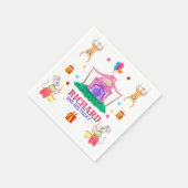 サーカスカーニバルテーマカラフルバースデーパーティー スタンダードカクテルナプキン (角)