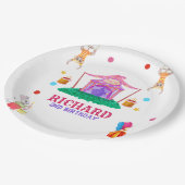 サーカスカーニバルテーマカラフルバースデーパーティー ペーパープレート (アングル)