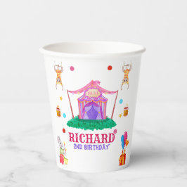 サーカスカーニバルテーマカラフルバースデーパーティー 紙コップ