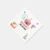 サーカスカーニバルテーマキッズバースデーパーティー スタンダードカクテルナプキン (角)