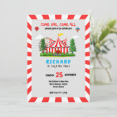 サーカスカーニバルテーマ誕生日パーティー 招待状 (スタンド正面)