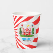 サーカスカーニバルテーマ誕生日パーティー 紙コップ (裏面)