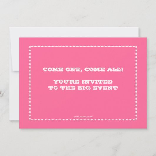 サーカスカーニバルバースデーパーティーチケット招待状 招待状 (裏面)