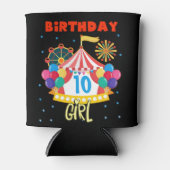 サーカスカーニバルパーティーガールテーマ 缶クーラー (正面)