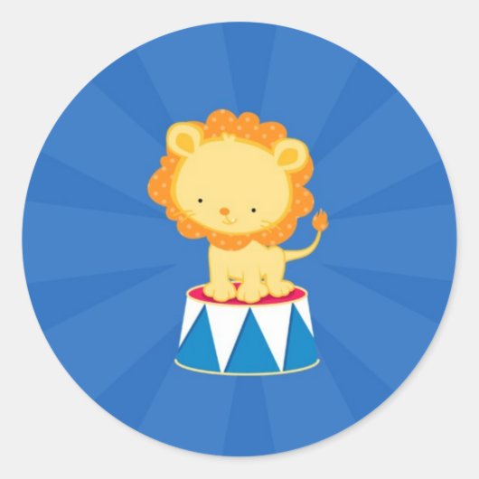 サーカスカーニバルパーティーステッカー ラウンドシール (正面)