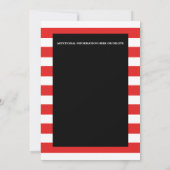 サーカスカーニバルピエロがマンテントフラグを表示ストライプのする 招待状 (裏面)