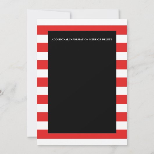 サーカスカーニバルピエロがマンテントフラグを表示ストライプのする 招待状 (裏面)