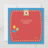 サーカスカーニバルピエロ第1回バースデーパーティー 招待状 (裏面)