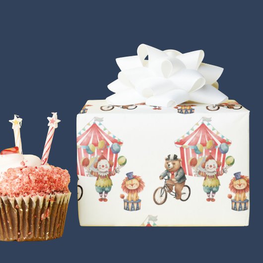 サーカスカーニバルフェスティバルかわいい子供たちパーティー ラッピングペーパー